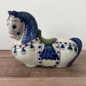 Vintage Hand-Painted Thai Horse Coin Bank